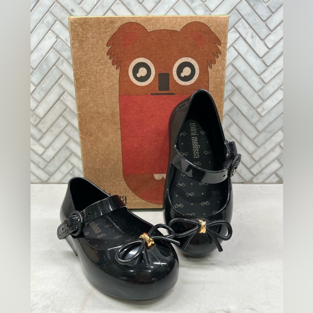 NWOT Mini Melissa Sweet Mary Jane Flat - Black - Size 6